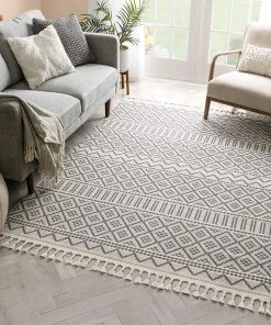 Well Woven Ventova Grey Tribal Geometric Runner Rug