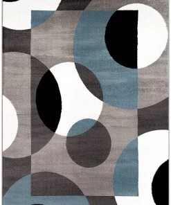 WRG Circle Gray/Grey Blue Area Rug All Area Rugs And Runners