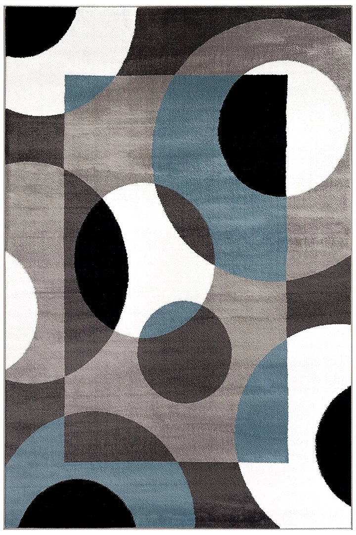 WRG Circle Gray/Grey Blue Area Rug All Area Rugs And Runners 2 WRG Circle Gray/Grey Blue Area Rug All Area Rugs And Runners