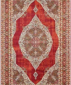 UL Vintage Traditional Red Ivory Terracotta Area Rugs All Area Rugs And Runners