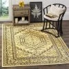 FAS Oriental Vintage Distressed Medallion Gold/Black Soft Area Rug