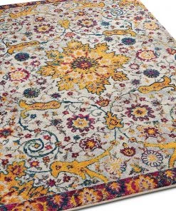 WW Yellow Blue Purple Vintage Floral Medallion Area Rugs 18 WW Yellow Blue Purple Vintage Floral Medallion Area Rugs