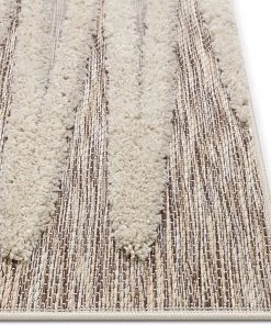 All Area Rugs And Runners Bergen Beige Flat-Weave Hi-Low Pile Stripes Moroccan Tribal Area Rug