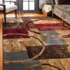 Modern Rugs And Decor Modern Circles Rustic Warm Multi Soft Area Rug