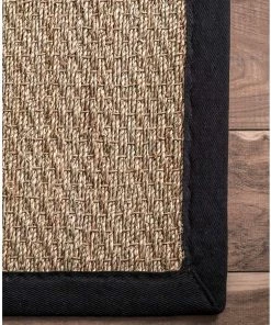 FAS Premium Sea Grass Natural Black Area Rug All Area Rugs And Runners