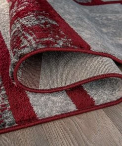 WRG Box Pattern Burgundy Red Area Rug All Area Rugs And Runners