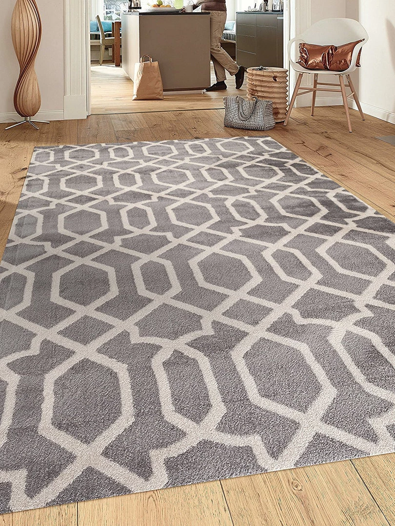 WRG All Area Rugs And Runners Gray Off-White Trellis Soft Area Rug 1 WRG All Area Rugs And Runners Gray Off-White Trellis Soft Area Rug