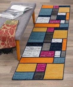 WRG Box Pattern Multi-color Soft Area Rug 12 WRG Box Pattern Multi-color Soft Area Rug