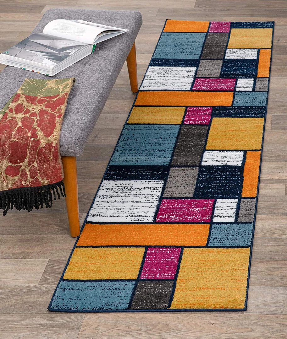 WRG Box Pattern Multi-color Soft Area Rug 6 WRG Box Pattern Multi-color Soft Area Rug