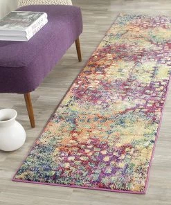 FAS All Area Rugs And Runners Abstract Pink Multi-color Soft Area Rug