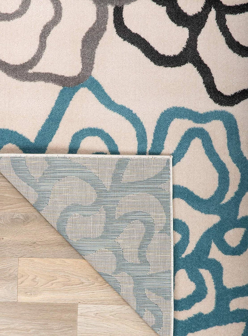 WRG Contemporary Floral Cream Blue Brown Area Rug All Area Rugs And Runners 5 WRG Contemporary Floral Cream Blue Brown Area Rug All Area Rugs And Runners