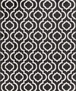 DD All Area Rugs And Runners Trellis Design Charcoal Gray/Ivory Area Rugs