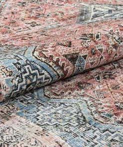 Well Woven Menda Light Blue Machine Washable Vintage Style Classic Distsressed Persian Mat Area Rug All Area Rugs And Runners