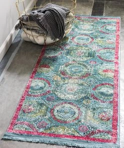 Unique Loom Baracoa Collection Bright Tones Vintage Traditional Turquoise Runner Area Rug All Area Rugs And Runners 15 Unique Loom Baracoa Collection Bright Tones Vintage Traditional Turquoise Runner Area Rug All Area Rugs And Runners