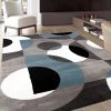 WRG Circle Gray/Grey Blue Area Rug All Area Rugs And Runners
