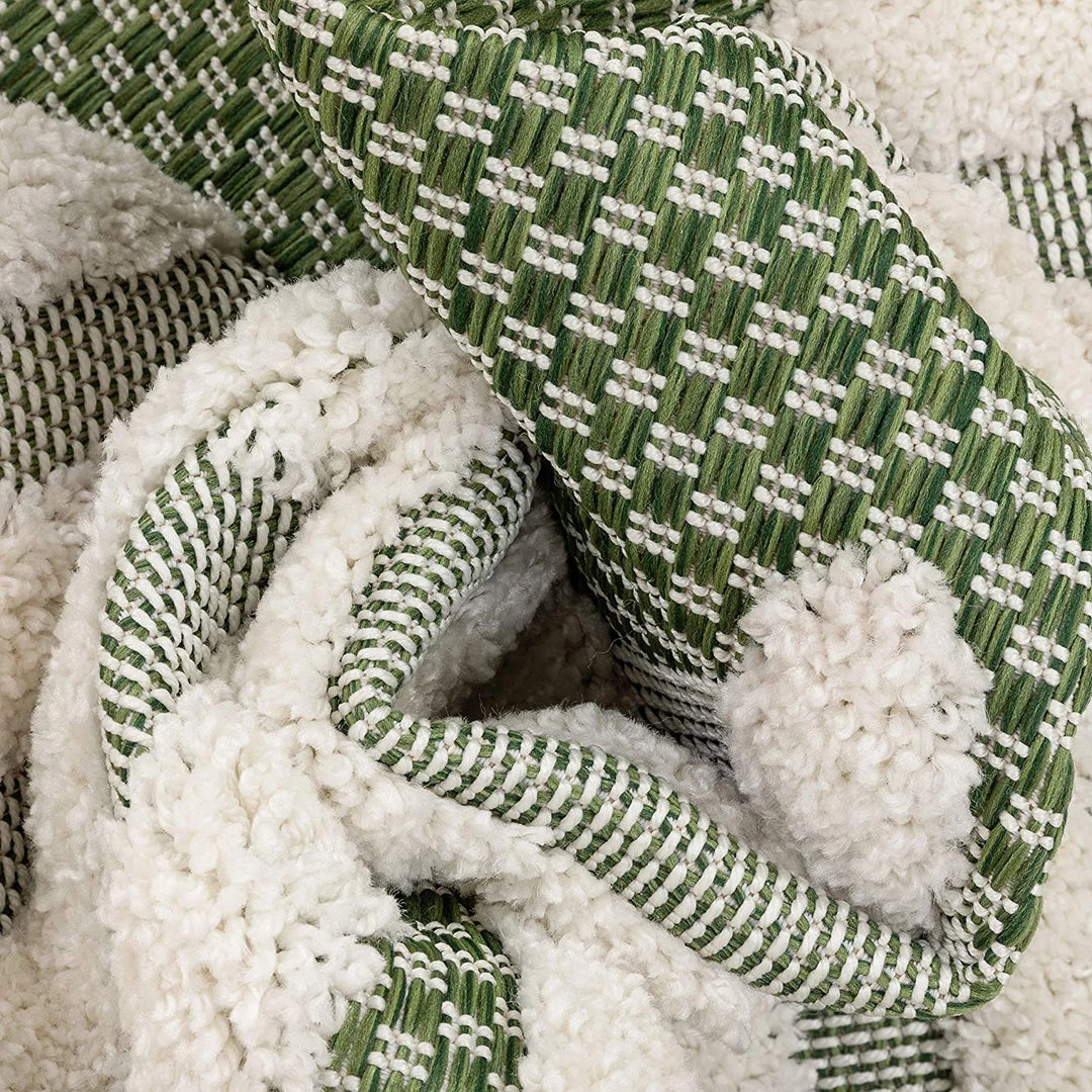 Modern Rugs And Decor Bellagio Luna Tribal Moroccan Diamond Pattern Green High-Low Flat-Weave Area Rug 6 Modern Rugs And Decor Bellagio Luna Tribal Moroccan Diamond Pattern Green High-Low Flat-Weave Area Rug