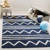 Safavieh Kids Collection SFK907N Handmade Moroccan Wool Area Rug Navy / Ivory