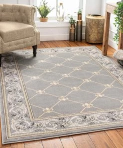 Well Woven Timeless Fleur De Lis Traditional Area Rug Grey All Area Rugs And Runners
