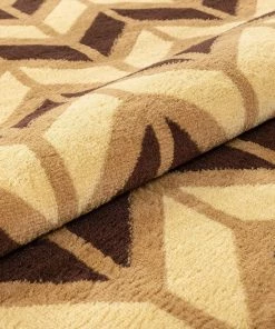 Well Woven Miami Bourban Chevron Gold Modern Area Rug