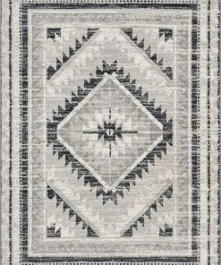 Well Woven Pisa Grey Tribal Medallion Area Rug