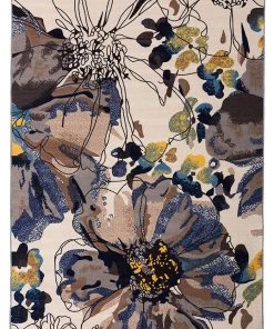 WRG All Area Rugs And Runners Floral Cream Multicolor Area Rug Non-Slip Non Skid