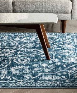 We Dazzle DISA Vintage Medallion Light Blue Soft Area Rug