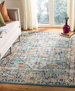 Safavieh All Area Rugs And Runners Monaco Collection Boho Chic Oriental Distressed Soft Area Rug Brown / Grey