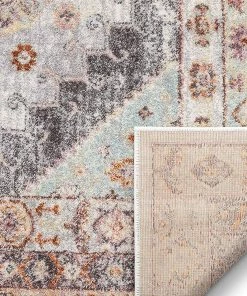 Virden Vera Vintage Ivory Grey Rust Tribal Diamond Medallion Pattern Area Rug 14 Virden Vera Vintage Ivory Grey Rust Tribal Diamond Medallion Pattern Area Rug