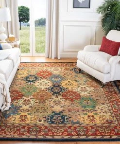 Safavieh All Area Rugs And Runners Heritage Collection Handmade Traditional Oriental Premium Wool Area Rug Multi / Burgundy