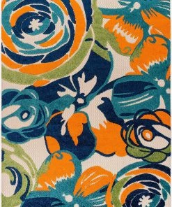 Modern Rugs And Decor Ravenna Multi Modern Large Floral Flowers Indoor/Outdoor Rug All Area Rugs And Runners