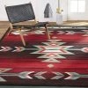 FAS All Area Rugs And Runners Southwest Black Red Ivory Low Pile Area Rugs