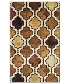 SUP Modern Geometric Trellis Brown Soft Area Rug All Area Rugs And Runners