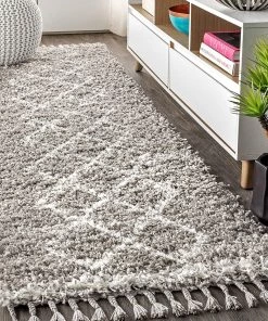 Jonathan All Area Rugs And Runners Mercer Plush Tassel Moroccan Tribal Geometric Trellis Area Rugs, Denim Blue/Cream 20 Jonathan All Area Rugs And Runners Mercer Plush Tassel Moroccan Tribal Geometric Trellis Area Rugs, Denim Blue/Cream