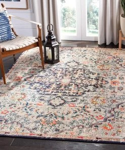 Modern Rugs And Decor Boho Chic Vintage Medallion Distressed Soft Area Rug Beige/Black