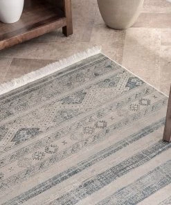 Modern Rugs And Decor Roseline Vintage Tribal Area Rug, Blue