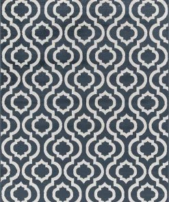 DD All Area Rugs And Runners Trellis Design Teal/Ivory Area Rugs