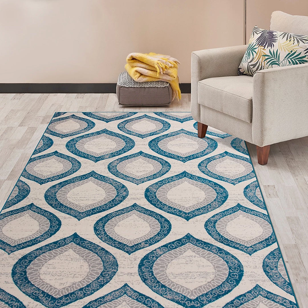 WRG All Area Rugs And Runners Trellis Cream Teal Blue Area Rug 1 WRG All Area Rugs And Runners Trellis Cream Teal Blue Area Rug