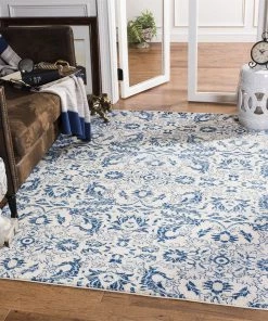 Safavieh All Area Rugs And Runners Evoke CollectionNon-Shedding Stain Resistant Living Room Bedroom Area Rug Ivory / Blue