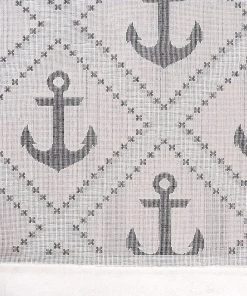 Unique All Area Rugs And Runners Loom Metro Collection Modern Nautical Geometric Anchor Gray Soft Area Rug