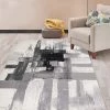 WRG All Area Rugs And Runners Abstract Black Gray Ivory Area Rug