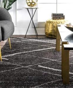 FAS Stripes Dark Gray Soft Area Rugs All Area Rugs And Runners