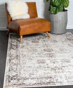 UL Vintage Distressed Bordered Beige Area Rugs