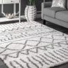 Modern Rugs And Decor NuLOOM Renata Moroccan Shag Rug, 5' 3" X 7' 6", Greynomaan All Area Rugs And Runners