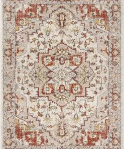 Stella All Area Rugs And Runners Oriental Medallion Vintage Red Ivory Soft Area Rug