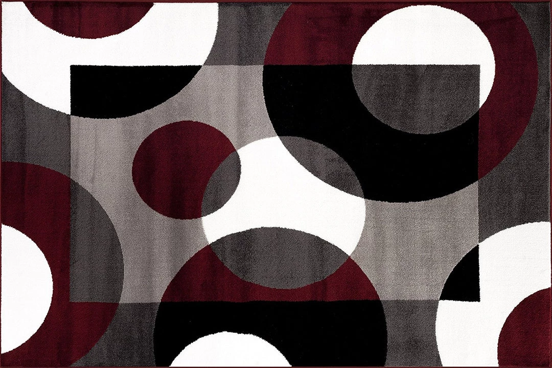 WRG All Area Rugs And Runners Circle Gray/Grey Burgundy Area Rug 8 WRG All Area Rugs And Runners Circle Gray/Grey Burgundy Area Rug