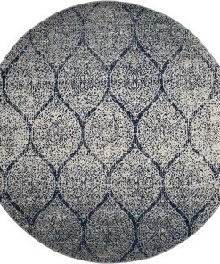 FAS Geometric Trellis Distressed Navy/Silver Soft Area Rug All Area Rugs And Runners