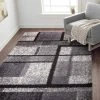 WW All Area Rugs And Runners Geometric Pattern Gray Cozy Shag Area Rugs
