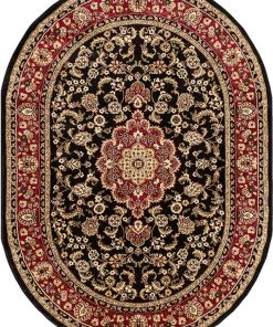 Ww Kashan Medallion Black Traditional Soft Area Rug All Area Rugs And Runners