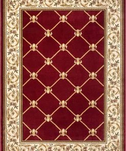 Well Woven Timeless Fleur De Lis Red Formal Area Rug