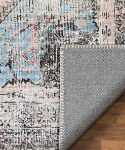 Well Woven Menda Light Blue Machine Washable Vintage Style Classic Distsressed Persian Mat Area Rug All Area Rugs And Runners